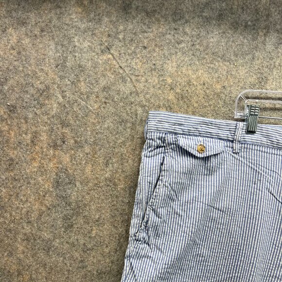 Polo Ralph Lauren Shorts Men 40 Blue Chino Flat Front Stretch Classic Seersucker - Picture 7 of 11